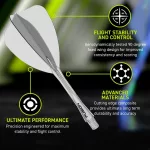 Winmau Fusion Arrow průhledné integrované letky a střední násadky