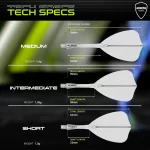 Winmau Fusion Arrow průhledné integrované letky a dlouhé násadky