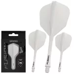 Winmau Fusion průhledné bílé integrované No6 letky a střední násadky