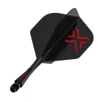 Winmau Fusion Blade X černé integrované letky No2 a krátké násadky