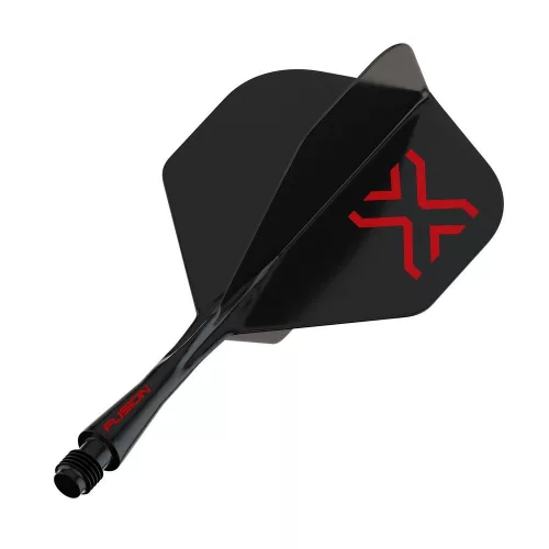 Winmau Fusion Blade X černé integrované letky No2 a krátké násadky