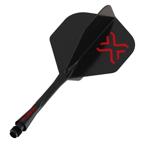 Winmau Fusion Blade X černé integrované letky No2 a dlouhé násadky