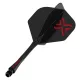 Winmau Fusion Blade X černé integrované letky No2 a dlouhé násadky