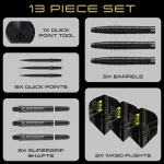 Šipky steel Harrows NX90 Black Edition 21g QP 90% wolfram