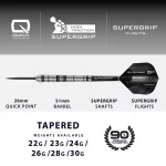 Šipky steel Harrows Supergrip Tapered 30g Quick Point 90% wolfram