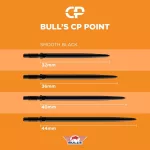 Hroty na šipky Bull's CP hladké černé 44mm