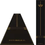 Koberec před terč Bulls Advantage s odhozovou lištou, 300x85 cm, černo-zlatý