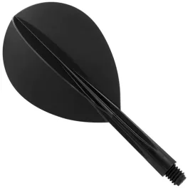 Letky na šipky Condor Zero Stress černé, Teardrop letky a krátké násadky