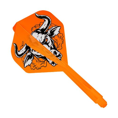 Letky na šipky Condor AXE Aussie Bull oranžové, standardní letky a midi násadky