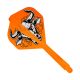 Letky na šipky Condor AXE Aussie Bull oranžové, standardní letky a midi násadky