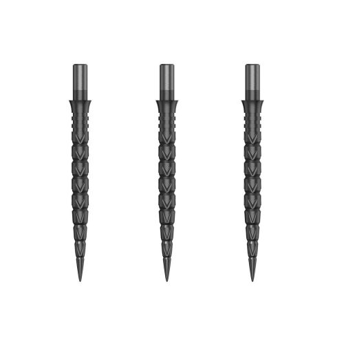 Náhradní hroty na steel šipky Cuesoul Touch Point II Cuts Gun Grey, 29mm, 3ks