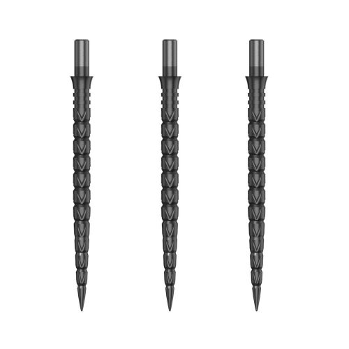 Náhradní hroty na steel šipky Cuesoul Touch Point II Cuts Gun Grey, 37mm, 3ks