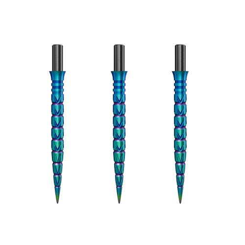 Náhradní hroty na steel šipky Cuesoul Touch Point II V Cuts duhové, 29mm, 3ks