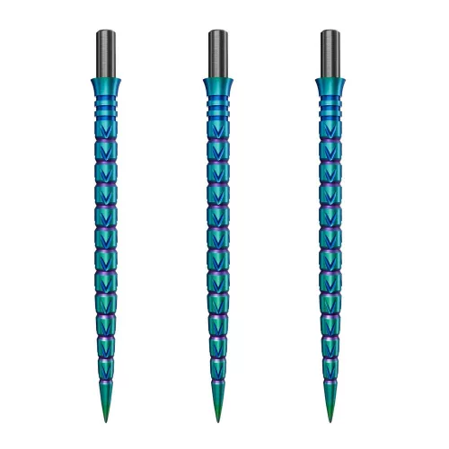 Náhradní hroty na steel šipky Cuesoul Touch Point II V Cuts duhové, 41mm, 3ks