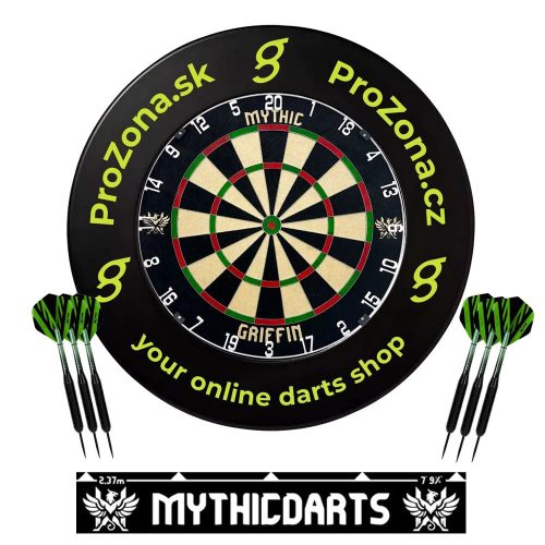 ProZona Advance šípkarský set, terč Mythic Griffin, Surround, 2 sety šipek, startovací čára
