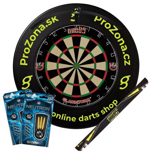 ProZona Pro šípkarský set, terč One80 Gladiator III+, osvětlení Torus 100, Surround, 2 sety šipek,