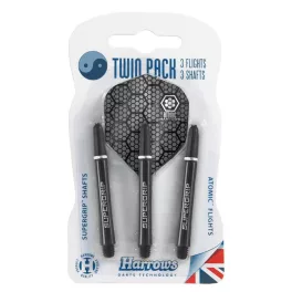 Letky a násadky na šipky Harrows Twin Pack Black