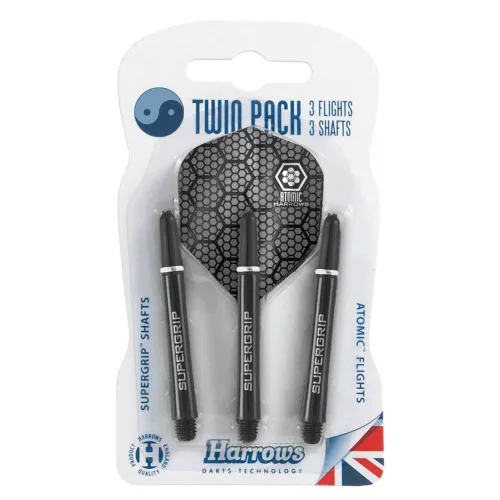 Letky a násadky na šipky Harrows Twin Pack Black
