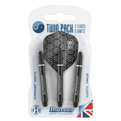 Letky a násadky na šipky Harrows Twin Pack Black