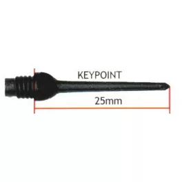 Hroty na šipky Harrows soft Keypoint, plastové, černé 30 ks/bal, 25mm, závit 2BA