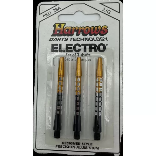 Násadky na šipky Harrows Electro zlaté, hliníkové, dlouhé 47mm