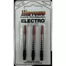 Násadky na šipky Harrows Electro červené, hliníkové, dlouhé 47mm