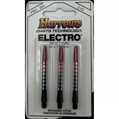 Násadky na šipky Harrows Electro červené, hliníkové, dlouhé 47mm