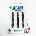 Násadky na šipky Harrows Supergrip černé, stříbrné, dlouhé