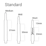 Násadky na šipky Harrows Clic dlouhé, černé, Standard, 37mm