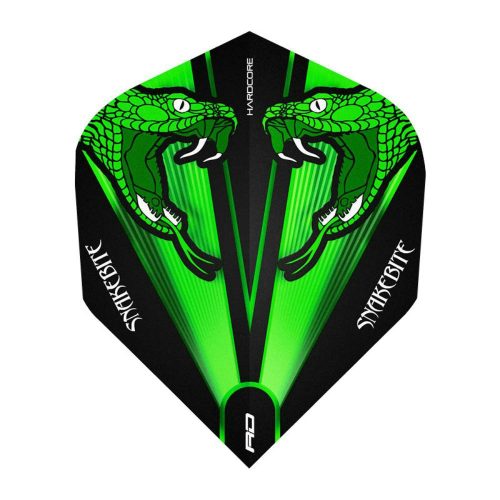 Letky na šipky Red Dragon Hardcore Peter Wright Snakebite zelené