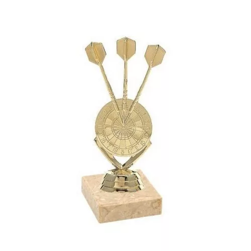 Šipkárská trofej - 3 šipky a terč, 14cm vysoká