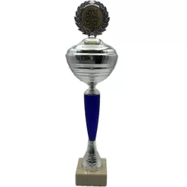 Šípkařská trofej stříbrno-modrá trofej, 32cm vysoká