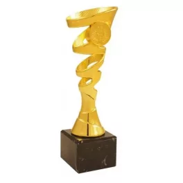   ProZona Sportovní trofej design spirály mramorový podstavec zlatá 20 cm