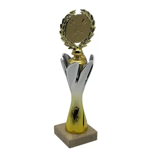ProZona Sportovní trofej design terče mramorový podstavec zlato-stříbrná 28 cm