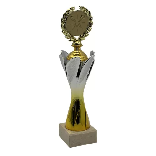 ProZona Sportovní trofej design terče mramorový podstavec zlato-stříbrná 31,5 cm