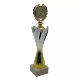  ProZona Sportovní trofej design terče mramorový podstavec zlato-stříbrná 33 cm