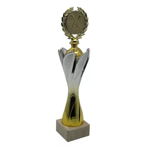ProZona Sportovní trofej design terče mramorový podstavec zlato-stříbrná 33 cm