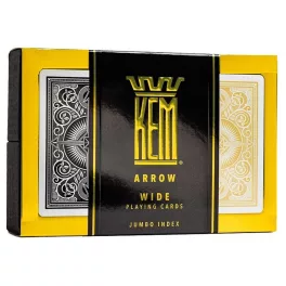   Pokerové karty KEM Black&Gold wide 100% plastové, 2 balíčky