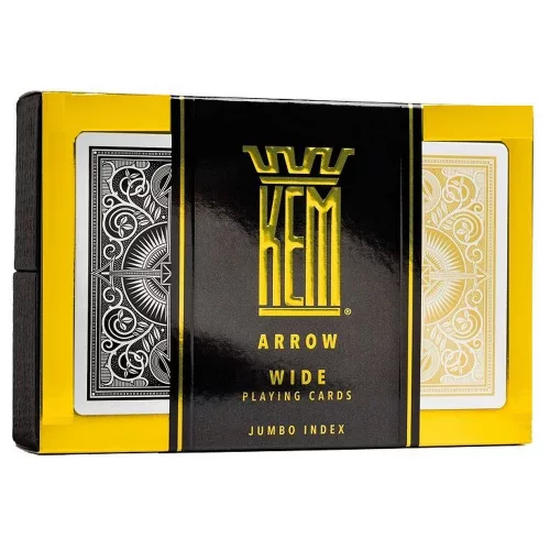 Pokerové karty KEM Black&Gold wide 100% plastové, 2 balíčky