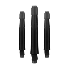 Násadky na šipky L-Style Locked Straight, průhledné černé, krátké 30mm
