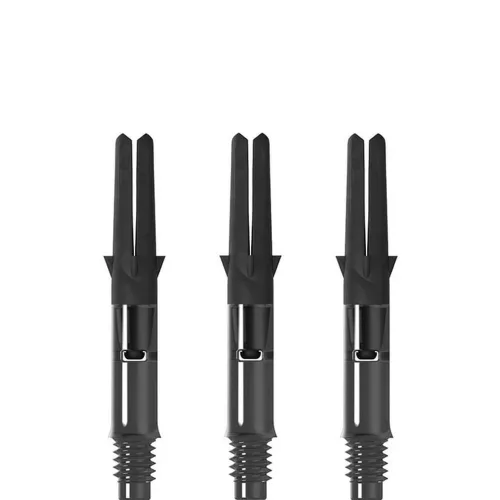Násadky na šipky L-Style Straight Spin 190 otočné, černé, krátké, 33mm