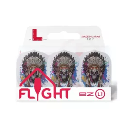 Letky na šipky L-Style L1EZ Chief Skull, průhledné bílé