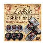 Letky na šipky L-Style L1EZ Chief Skull, průhledné bílé