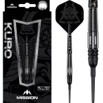 Šipky soft Mission Kuro 21g Black M4 Rear Taper 95% wolfram