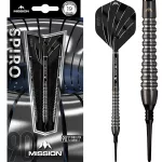Šipky soft Mission Spiro 19g, M2, curved, 90% wolfram