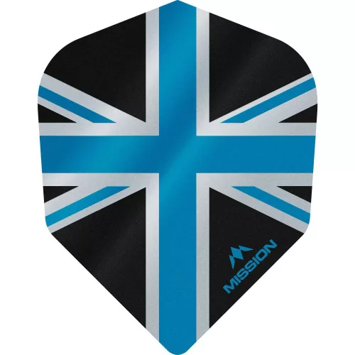 Letky na šipky Mission Alliance, Union Jack, No6, 100 micron, černé, modré