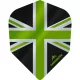 Letky na šipky Mission Alliance, Union Jack, No6, 100 micron, černé, zelené