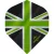Letky na šipky Mission Alliance, Union Jack, No2, 150 micron, černé, zelené