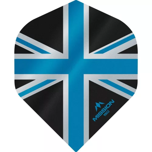 Letky na šipky Mission Alliance, Union Jack, No2, 150 micron, černé, modré