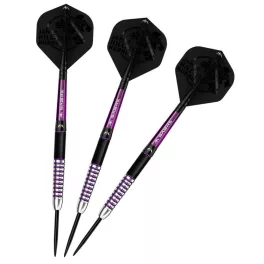 Šipky steel Mission James Hurrell Black PVD-Electro Purple 24g, 90% wolfram